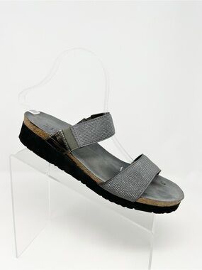 Naot Bianca Women's Slide Sandals Dark Gray Silver Studded Straps Wedge Size 41